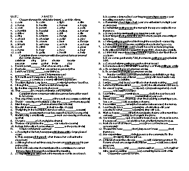 Bài tập Unit 3 - Sách Mai Lan Hương